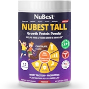 NuBest Tall Growth Protein Powder For Kids 2+ & Teens, With Protein, Probiotics, Omega-3, K2 + D3, L-Arginine & More, 15 Servs, Chocolate Flavor