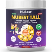 NuBest Protein Powder - Vanilla Plant Based Protein for Kids & Teens with Probiotics, Omega 3-6-9, Vitamin D3 + K2, Calcium - 10 Servings